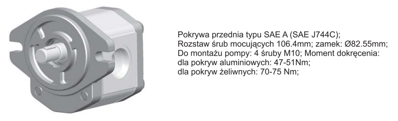 Pompa zębata gr. 2 A, Objętość geometryczna: 3,0 cm³/ob
