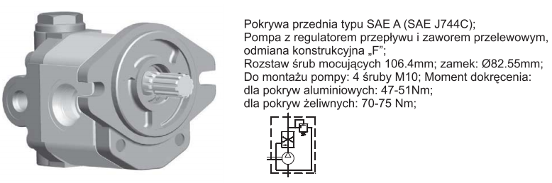 Pompa zębata grupa 2 ,śruby 106,4mm zamek 82,55mm Regulato