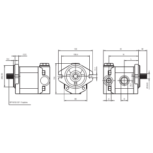 Pompa zębata gr. 2 A-F, Objętość geometryczna: 3,0 cm³/