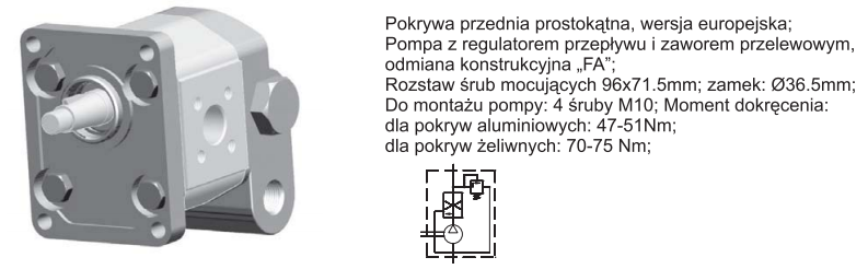 ORING Pompa zębata grupa 2 śruby 96x71,5mm zamek 36,5mm, O