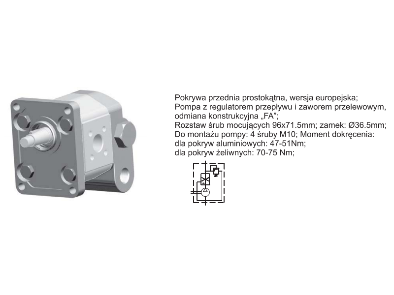 ORING Pompa zębata grupa 2 śruby 96x71,5mm zamek 36,5mm, O