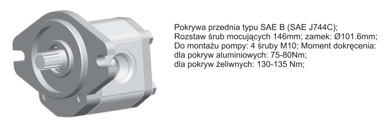 Pompa zębata gr. 2.5 U, Objętość geometryczna: 10,0 cm³