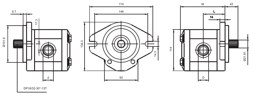 Pompa zębata gr. 2.5 U, Objętość geometryczna: 10,0 cm³