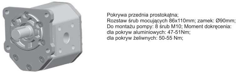 Pompa zębata gr. 3 V, Objętość geometryczna: 63,0 cm³/o