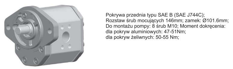 Pompa zębata gr. 3 M, Objętość geometryczna: 20,0 cm³/o
