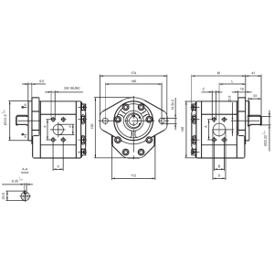 Pompa zębata gr. 3 M, Objętość geometryczna: 20,0 cm³/o