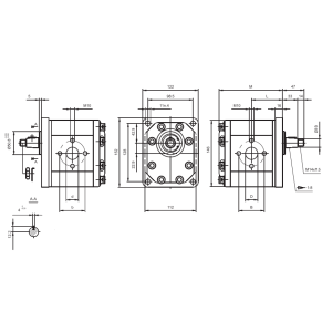 Pompa zębata grupa 3 śruby 128x98,5mm zamek 50,8mm, Objęt