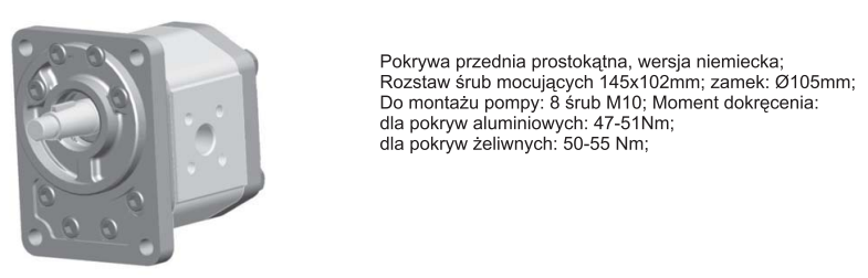 Pompa zębata gr. 3 Z, Objętość geometryczna: 20,0 cm³/o