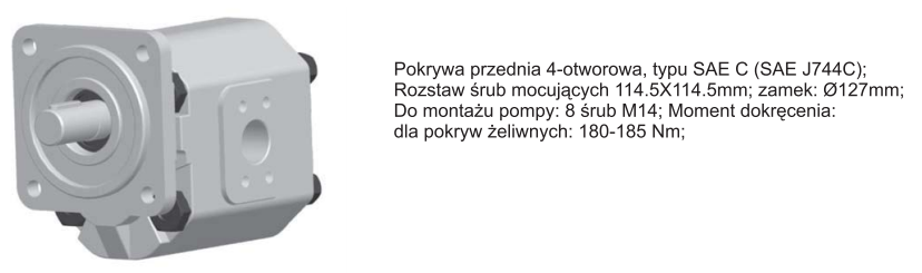 Pompa zębata gr. 3 W, Objętość geometryczna: 40,0 cm³/o