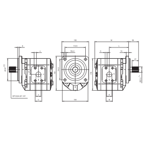 Pompa zębata gr. 3 W, Objętość geometryczna: 40,0 cm³/o