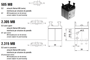 Mikrozawór MB M5, Funkcje: Ze sprężyną powrotną., Elekt
