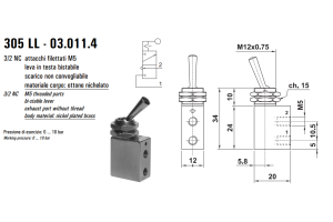 Mikrozawór z uchwytem LL, Funkcje: Z zatrzaskiem.