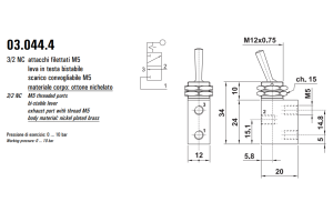Mikrozawór z uchwytem LL, Funkcje: Z zatrzaskiem.