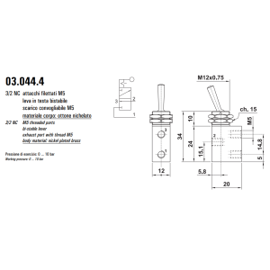 Mikrozawór z uchwytem LL, Funkcje: Z zatrzaskiem.