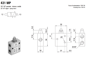 Zawór 431/451 MP, Elektrozawory - pozycje zaworu: 5/2