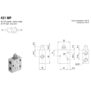 Zawór 431/451 MP, Elektrozawory - pozycje zaworu: 5/2