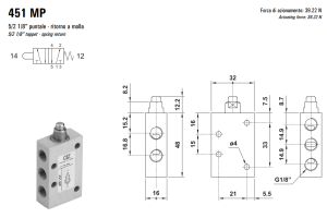 Zawór 431/451 MP, Elektrozawory - pozycje zaworu: 5/2