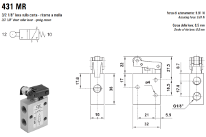 Zawór mechaniczny 431/451 MR, Elektrozawory - pozycje zawor