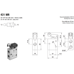 Zawór mechaniczny 431/451 MR, Elektrozawory - pozycje zawor