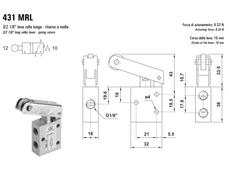 Zawór mechaniczny 431/451 MRL, Elektrozawory - pozycje zawo