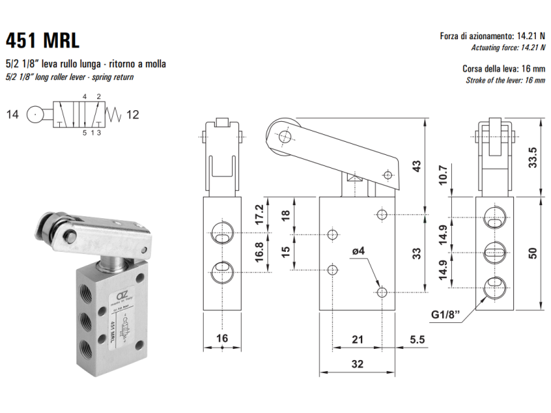 Zawór mechaniczny 431/451 MRL, Elektrozawory - pozycje zawo