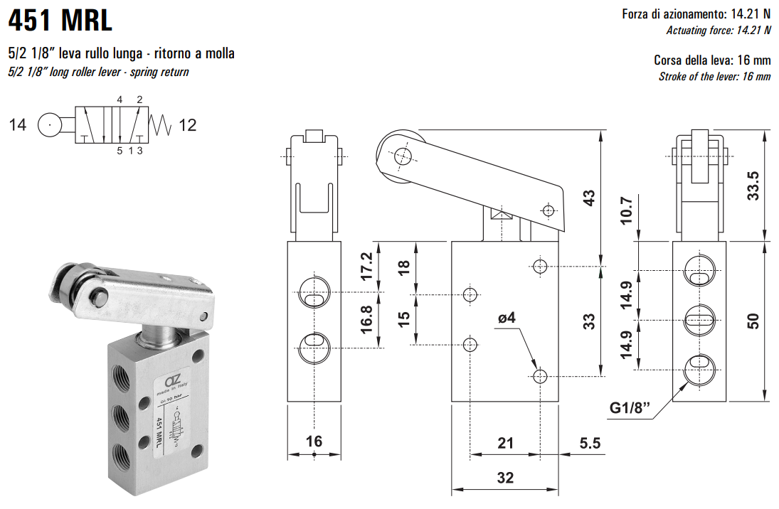 Zawór mechaniczny 431/451 MRL, Elektrozawory - pozycje zawo