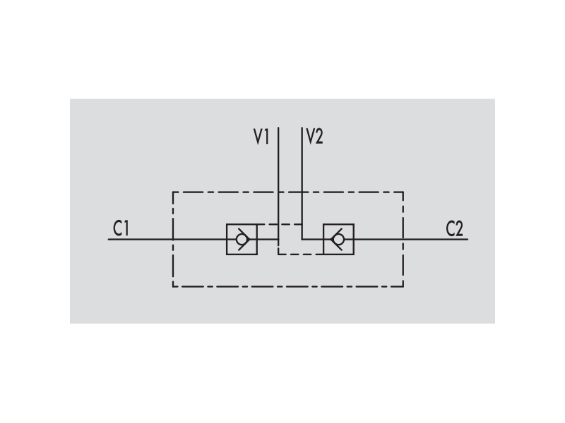 Zawór zwrotny sterowany bliźniaczy VBPDE, Rozmiar gwintu: 