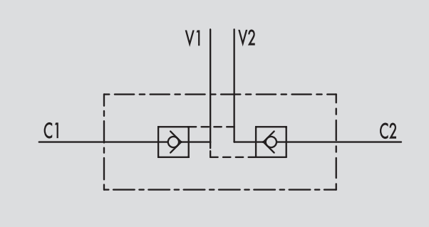 Zawór zwrotny sterowany bliźniaczy VBPDE, Rozmiar gwintu: 