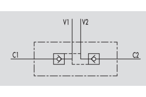 Podwójny zawór sterowany VBPDE 2 CEXC 1/4" BSPP 10L, Rozmi