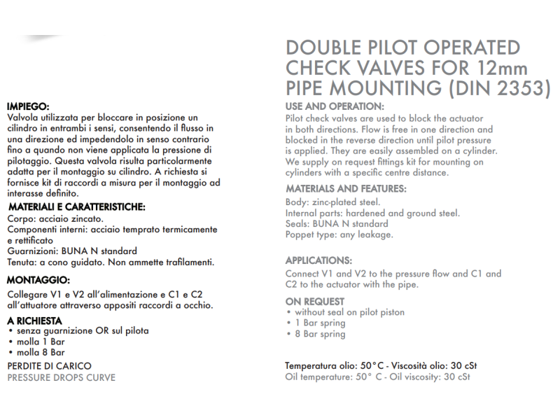 Podwójny zawór sterowany VBPDE 2 CEXC 1/4" BSPP 10L, Rozmi