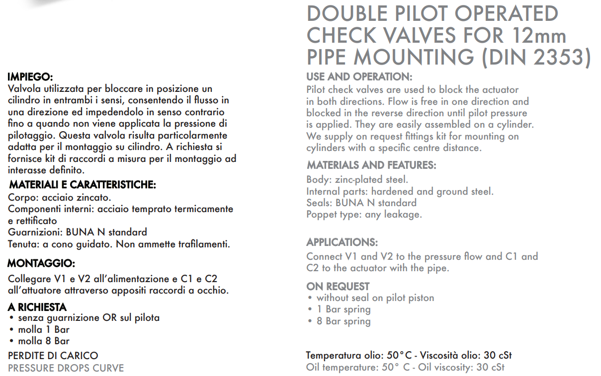 Podwójny zawór sterowany VBPDE 2 CEXC 1/4" BSPP 10L, Rozmi