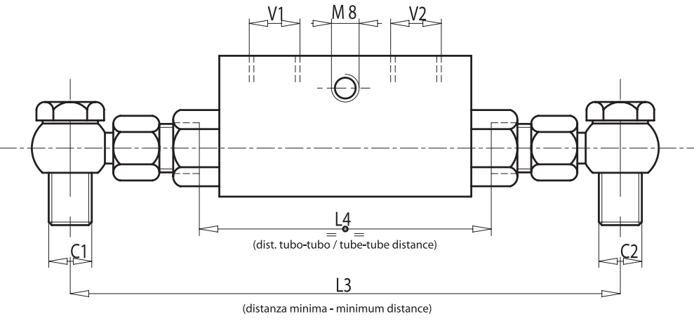 Podwójny zawór sterowany VBPDE 2 CEXC 1/4" BSPP 10L, Rozmi
