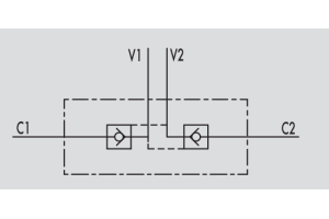 Podwójny zawór sterowany VBPDE 2 CC 3/8" BSPP, Rozmiar gwi