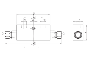 Podwójny zawór sterowany VBPDE 2 CC 3/8" BSPP, Rozmiar gwi
