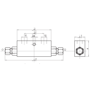 Podwójny zawór sterowany VBPDE 2 CC 3/8" BSPP, Rozmiar gwi