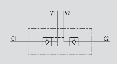 Podwójny zawór sterowany VBPDE CMP/FLV 1/4" BSPP, Rozmiar 
