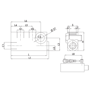Podwójny zawór sterowany VBPDE CMP/FLV 1/4" BSPP, Rozmiar 