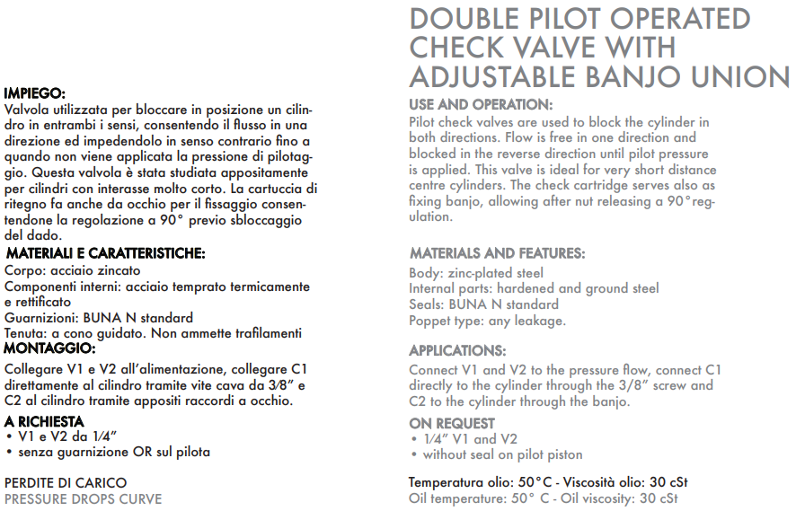 Podwójny zawór sterowany VBPDE SC 3/8" BSPP, Rozmiar gwint