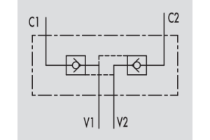Podwójny zawór sterowany VBPDE A 1/4" BSPP, Rozmiar gwintu
