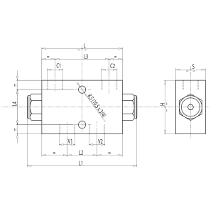 Podwójny zawór sterowany VBPDE A 1/4" BSPP, Rozmiar gwintu