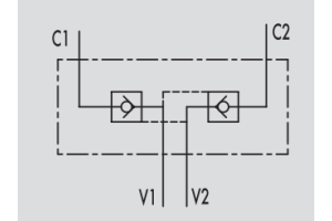 Podwójny zawór sterowany VBPDE FL 3/8" BSPP, Rozmiar gwint