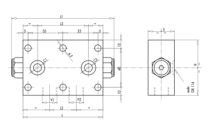 Podwójny zawór sterowany VBPDE FL 3/8" BSPP, Rozmiar gwint