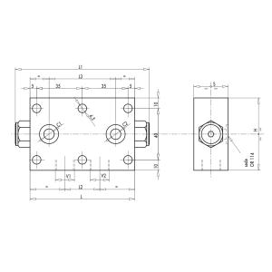 Podwójny zawór sterowany VBPDE FL 3/8" BSPP, Rozmiar gwint