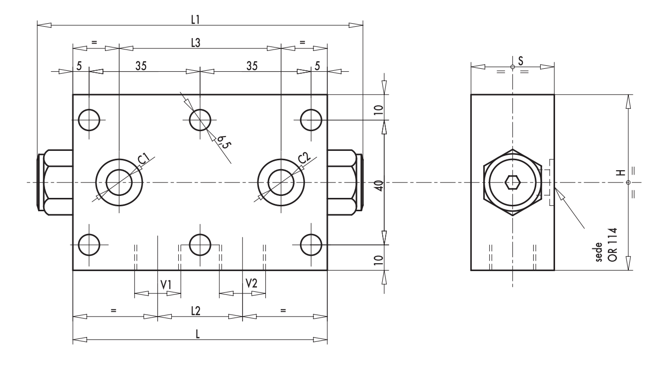 Podwójny zawór sterowany VBPDE FL 3/8" BSPP, Rozmiar gwint