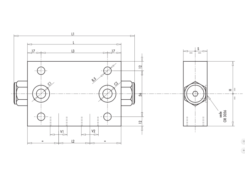 Podwójny zawór sterowany VBPDE FL 3/8" BSPP, Rozmiar gwint