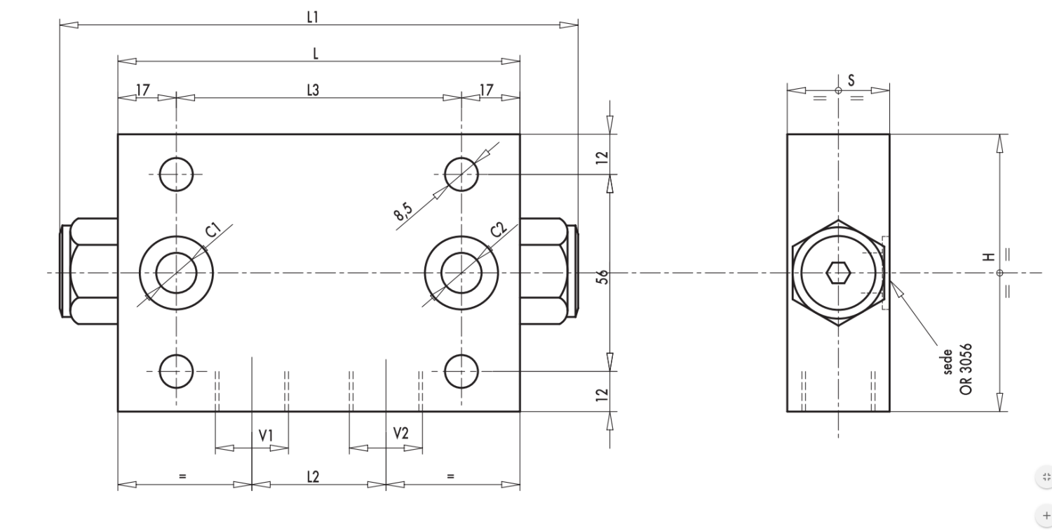 Podwójny zawór sterowany VBPDE FL 3/8" BSPP, Rozmiar gwint