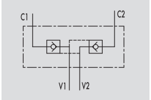 Podwójny zawór sterowany VBPDE FLV 1/4" BSPP, Rozmiar gwin