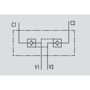 Podwójny zawór sterowany VBPDE FLV 1/4" BSPP, Rozmiar gwin