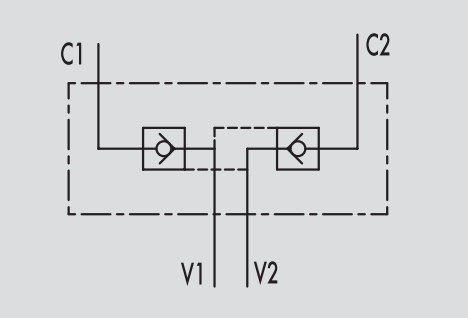 Podwójny zawór sterowany VBPDE FLV 1/4" BSPP, Rozmiar gwin