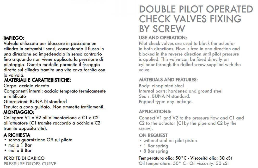 Podwójny zawór sterowany VBPDE FLV 1/4" BSPP, Rozmiar gwin